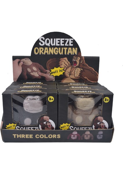 Çocuk Yenilik Komik Sıkma Oyuncaklar Yetişkinler Orangutan Goril Tutam Prank Streç Ribaund Yaratıcı Hediye Oyuncak (Yurt Dışından)
