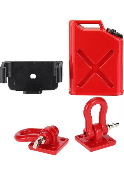 Srıwen 2020 1 Takım Rc Kaya Paleti 1:10 Mini Yakıt Deposu Tamıya CC01 Eksenel SCX10 90046 D90 D110 Tf2 Traxxas Trx-4 Paletli Kamyon, Kırmızı ve 2 Adet Metal Ön Arka Tampon Kurtarma Römork Kancası (Yurt Dışından)