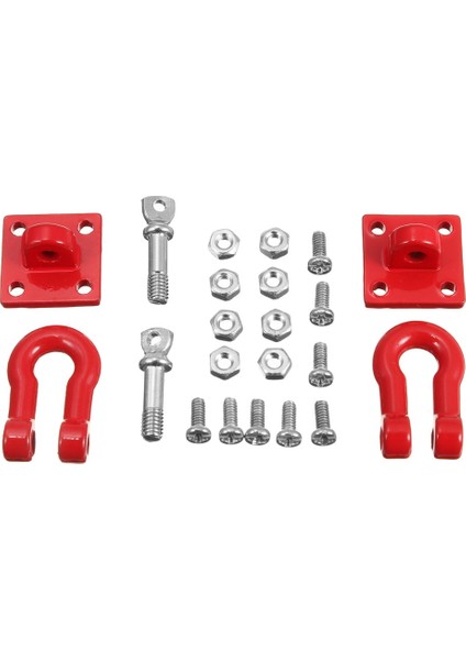 Srıwen 2020 1 Takım Rc Kaya Paleti 1:10 Mini Yakıt Deposu Tamıya CC01 Eksenel SCX10 90046 D90 D110 Tf2 Traxxas Trx-4 Paletli Kamyon, Kırmızı ve 2 Adet Metal Ön Arka Tampon Kurtarma Römork Kancası (Yurt Dışından)
