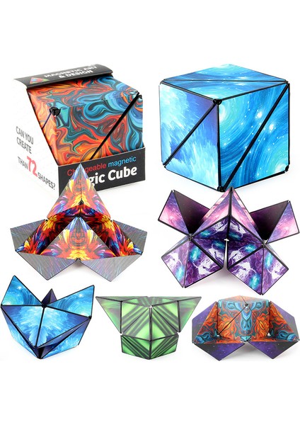 Manyetik Rubik Küp Komik Çeşitli Değiştirilebilir 3D Geometrik Sihirli Küp Dekompresyon Bulmaca Oyuncaklar Çocuklar Için (Yurt Dışından)
