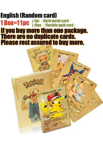 Yenı 54 Adet Español/fransa/ingilizce Cartas Pokemon Metalicas Vmax Gx Kart Kutusu Altın Harfler Oyun Kartları Metalicas Charizard Oyuncak (Yurt Dışından)