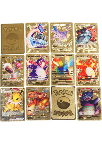 Yenı 54 Adet Español/fransa/ingilizce Cartas Pokemon Metalicas Vmax Gx Kart Kutusu Altın Harfler Oyun Kartları Metalicas Charizard Oyuncak (Yurt Dışından)