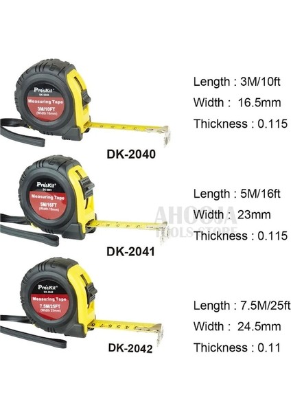 DK-2042 7.5m-Pro'skit 3m 5m 7.5m Güçlü Manyetik Mezura Kendinden Kilitli Mezura Mesafe Ölçer Anti Patinaj Çelik Bant Bant Cetvel Araçları (Yurt Dışından)