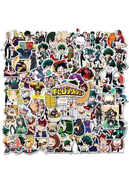 100 Adet My Hero Çıkartmalar Midoriya Izuku All·might Bakugou Katsuki Todoroki Shoto Dizüstü Bilgisayarda Çocuklar Için Kaykay Bavul Bisiklet Su Geçirmez Etiket (Yurt Dışından)