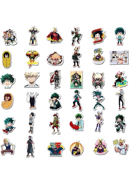 100 Adet My Hero Çıkartmalar Midoriya Izuku All·might Bakugou Katsuki Todoroki Shoto Dizüstü Bilgisayarda Çocuklar Için Kaykay Bavul Bisiklet Su Geçirmez Etiket (Yurt Dışından)