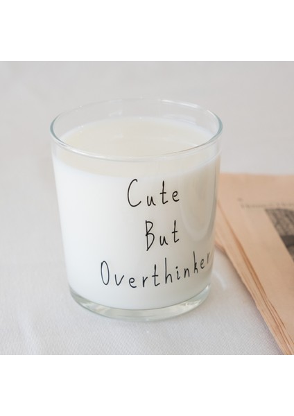 "cute But Overthinker" Cam Meşrubat & Su Bardağı - 380 ml