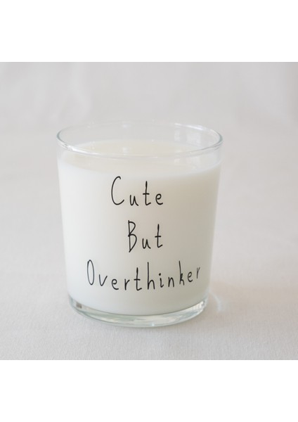 "cute But Overthinker" Cam Meşrubat & Su Bardağı - 380 ml