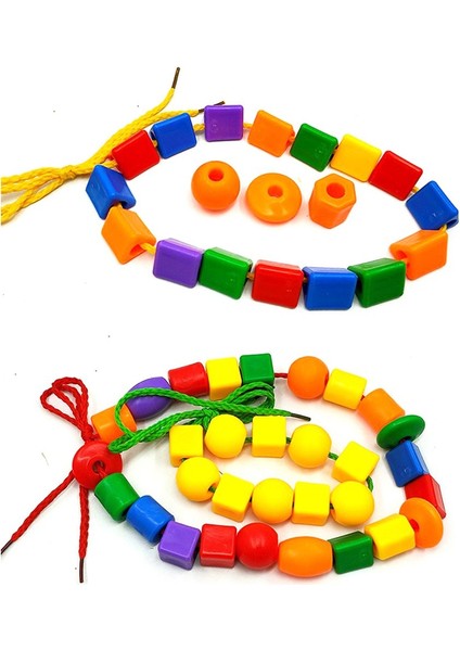 60 Boncuk Oyuncaklar Geometrik Şekil Boncuk Çekme Threading Boncuk Çocuk Oyuncakları (Yurt Dışından) indirimleri