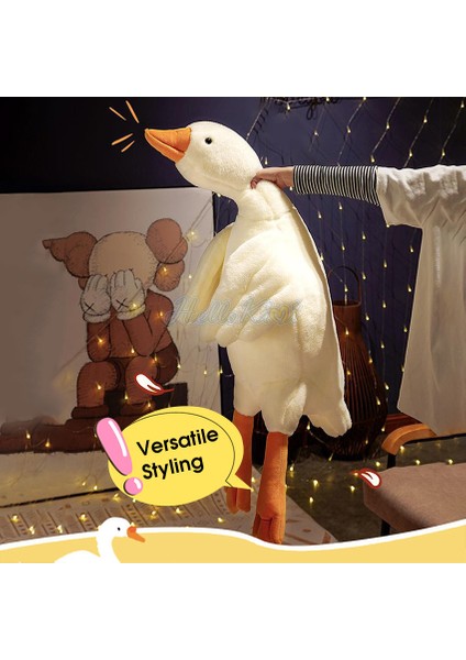 Hellokimi Uzun Peluş Beyaz Kaz Yıkanabilir Uyku Yastığı Büyük Beyaz Kaz Peluş Oyuncak Kaz Oyuncak Dolması Gerçekçi Büyük Kanatlar Ördek Kucaklama Masaj Atma Yastığı Erkek Arkadaşı Yastık Kız Için (Yurt Dışından)