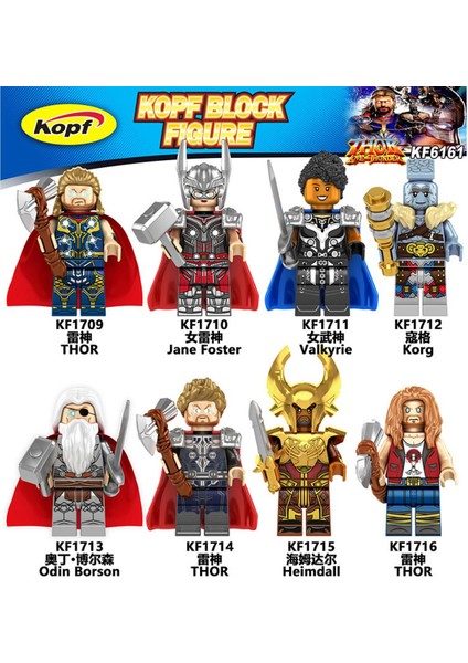 Tek Satış Marvel Rakamlar Yapı Taşları Thor Jane Foster Korg Heimdall Odin Minifigures Çocuk Boys Koleksiyonu Hediye Oyuncaklar Için Tuğlalar Birleştirin KF6161 (Yurt Dışından)