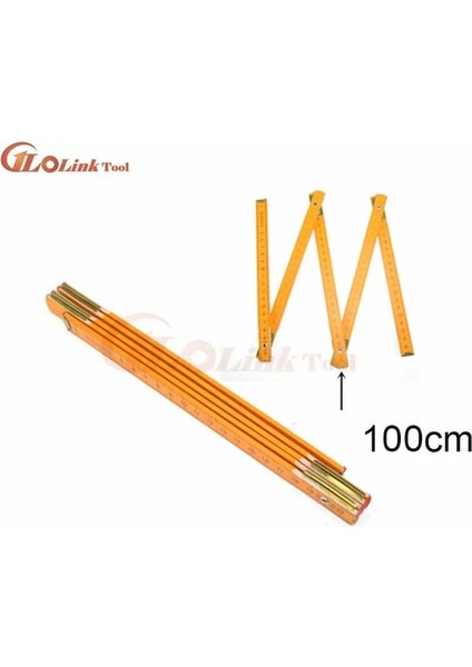 100 Cm-Sarı-Sıcak Satış Ahşap Yard Sopa Katlanır Cetvel Ahşap Marangoz Metrik Ölçme Aletleri 200 cm Okul Ofis Arzı (Yurt Dışından)