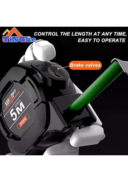 10M-KENDINDEN Kilitlemeli Yüksek Hassasiyetli Çelik Mezura Geri Alınabilir Kalınlaştırılmış, Aşınmaya Dayanıklı Ölçüm Bandı 10M Metrik Ölçüm Araçları (Yurt Dışından) fırsatları