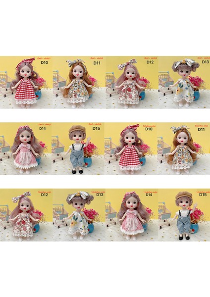 Yeni 17 cm Mini Kız Bebek Bebek 13 Hareketli 3D Büyük Gözler Kızlar Için Dıy Cologo (Yurt Dışından)