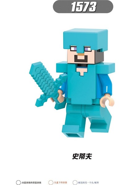 Tek Satış Minecraft Yapı Taşları Oyun Serisi Steve Iskelet Zombi Tuğla Eğitici Rakamlar Oyuncaklar Çocuklar Için Koleksiyon X0295 (Yurt Dışından)