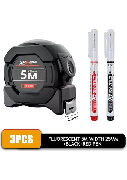 Set 2-Kendinden Kilitleme Yüksek Hassasiyetli Floresan Çelik Mezura Alınabilir Kalınlaşmış Aşınmaya Dayanıklı Ölçüm Bandı Araçları 5m 7.5m 10M (Yurt Dışından) indirimleri