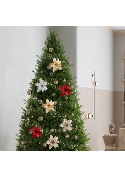 Noel Dekorasyonu Poinsettia Yapay Bitkiler Ev Partisi Dekorasyonu (Yurt Dışından)