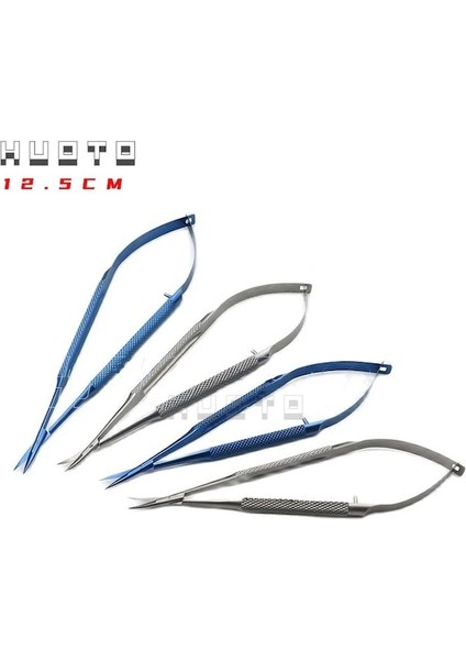 Kavisli Paslanmaz Titanyum Mikroskobik Aletler 12,5 cm Mikro Makas, Konjonktiva Dişli, Forseps Probları, Kancalar, Spatulalar, Spekulum Cımbızları (Yurt Dışından)