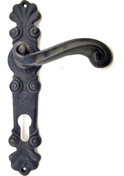 Antika Tarz Dekoratif Pirinç Okyanus Oda Kapı Kolu - 230X46 mm Oksit