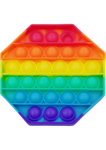 Pop It Fidget Oyuncaklar Itme Kabarcık Patlatma Oyunu Eğitici Renkli Sekizgen Şekil Oyuncak Çocuklar Duyusal (Yurt Dışından)