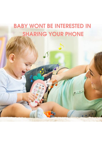Hellokimi Öğrenme ve Oyun Için Bebek Cep Telefonu Oyuncak Erken Eğitim Telefonu, Silikon Kapaklı, 0-1 Yaş Çocuklar Için Müzik Işıkları, Kordon ve 2 Adet Aaa Pil ile (Yurt Dışından) fiyatları