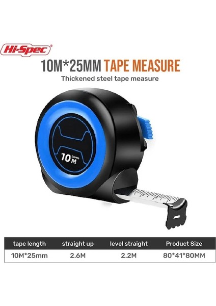 10M-HI Spec Taşınabilir Mezura Ölçüm Araçları Geri Çekilebilir Mezura Metrik Cetvel Mezura Ölçüm Araçları (Yurt Dışından)