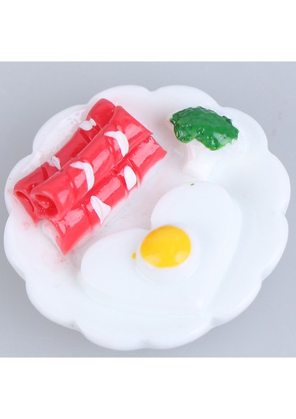 Adet 1/12 Dollhouse Minyatür Kahvaltı Tabağı Yumurta Ekmek Bebek Evi Aksesuarları (Yurt Dışından)