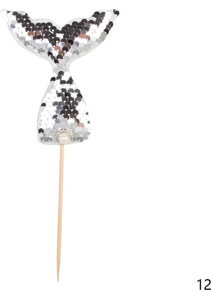 Pullu Denizkızı Kuyruğu Kek Topper Okyanus Denizkızı Tema Doğum Günü Dıy Kek Üst Bayraklar Dekorasyon Cupcake Topper Parti Malzemeleri (Yurt Dışından) fiyatları