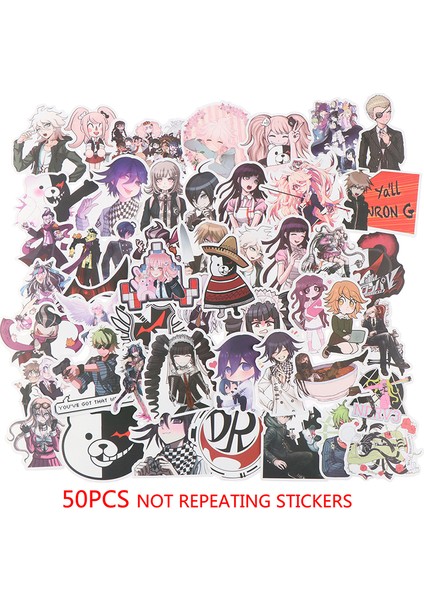 50 Adet Anime Danganronpa Pvc Etiket Bagaj Dizüstü Kaykay Su Geçirmez (Yurt Dışından)