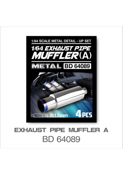 Bnds Yeni Sıcak 1/64 Ölçekli Metal Egzoz Borusu Susturucu Modifiye Parçaları Özel Model Araba Yarışı Gt Oyuncak Model Otomobil Araç (Yurt Dışından)