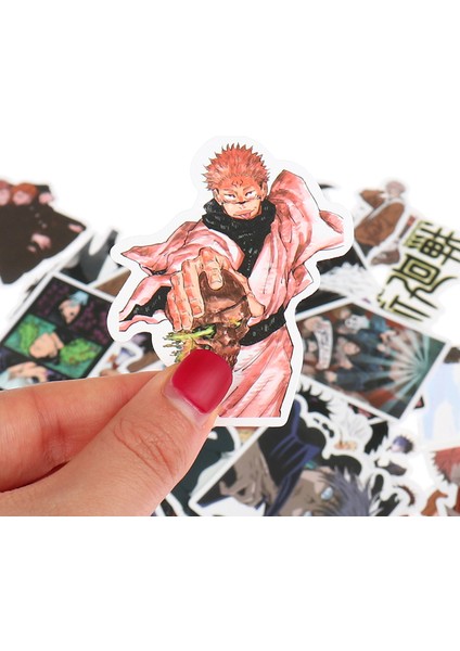 50 Adet Anime Jujutsu Kaisen Çıkartmalar Snowboard Dizüstü Bagaj Gitar Bavul (Yurt Dışından)