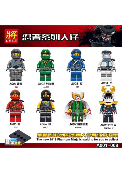 Tek Satış Ninjago Figürleri Yapı Taşları Spinjitzu Ustaları Kai Nya Jay Cole Zane Lloyd Minifigures Tuğlalar Çocuk Boys Koleksiyonu Hediye Oyuncaklar A001-008 (Yurt Dışından)