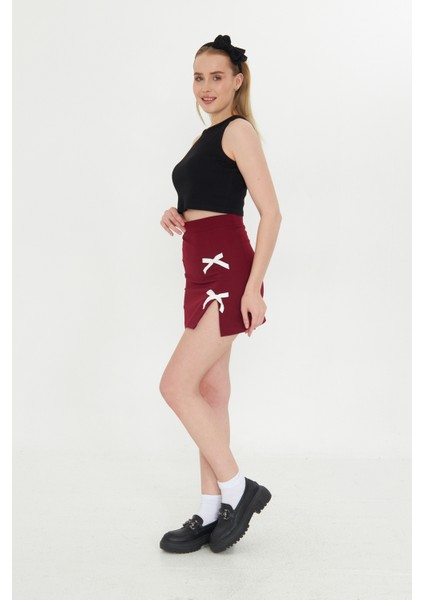 Zile Mini Etek Bordo