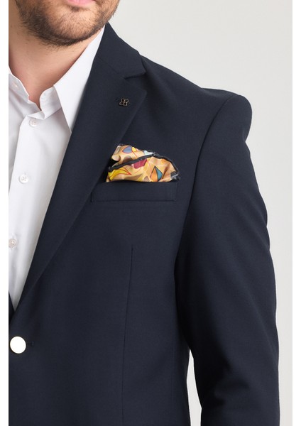 Fazino Erkek Koyu Lacivert Pamuk Karışımlı Metal Düğmeli Spor Blazer Ceket fiyatları