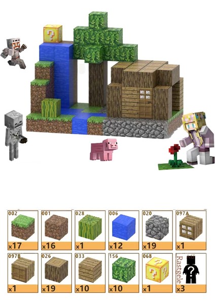 107 Adet Mc Minecraft Manyetik Blok Seti Çocuk Eğitici Montaj Kare Blok Blok Oyuncakları (Yurt Dışından)