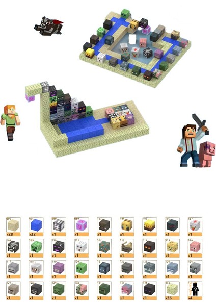 128 Adet Mc Minecraft Manyetik Blok Seti Çocuk Eğitici Montaj Kare Blok Blok Oyuncakları (Yurt Dışından)
