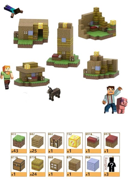 100 Adet Mc Minecraft Manyetik Blok Seti Çocuk Eğitici Montaj Kare Blok Blok Oyuncakları (Yurt Dışından)