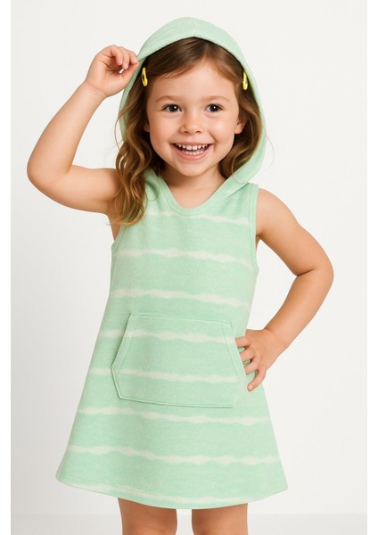 Kız Çocuk Yeşil Batikli Havlu Elbise (3-4 Yaş 8-9 Yaş) fiyatları