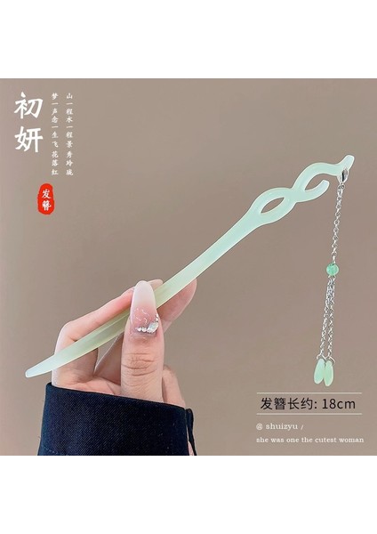 Yeni Çin Antik Tarzı Çiçek Saç Tokası Modern Gelişmiş Saç Tokası Duygusu Kadın Baş Plakası Saç Saç Tokası Hanfu Adım Ahşap Saç Tokası Şapkalar (Yurt Dışından)
