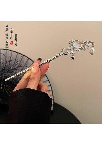 Yeni Çin Antik Tarzı Çiçek Saç Tokası Modern Gelişmiş Saç Tokası Duygusu Kadın Baş Plakası Saç Saç Tokası Hanfu Adım Ahşap Saç Tokası Şapkalar (Yurt Dışından)