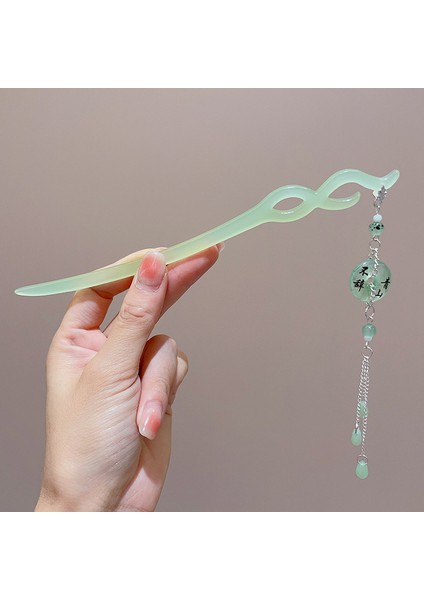 Yeni Çin Antik Tarzı Çiçek Saç Tokası Modern Gelişmiş Saç Tokası Duygusu Kadın Baş Plakası Saç Saç Tokası Hanfu Adım Ahşap Saç Tokası Şapkalar (Yurt Dışından)