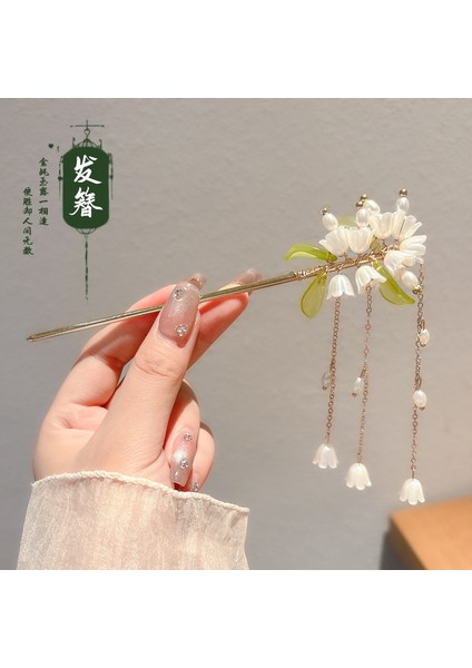 Yeni Çin Antik Tarzı Çiçek Saç Tokası Modern Gelişmiş Saç Tokası Duygusu Kadın Baş Plakası Saç Saç Tokası Hanfu Adım Ahşap Saç Tokası Şapkalar (Yurt Dışından)