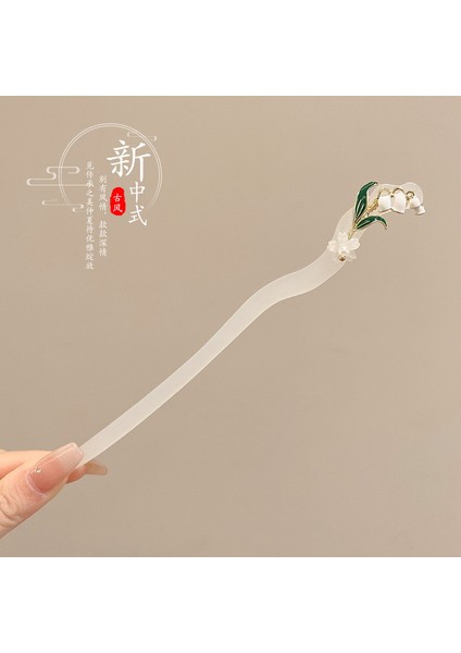 Yeni Çin Antik Tarzı Çiçek Saç Tokası Modern Gelişmiş Saç Tokası Duygusu Kadın Baş Plakası Saç Saç Tokası Hanfu Adım Ahşap Saç Tokası Şapkalar (Yurt Dışından)
