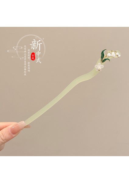 Yeni Çin Antik Tarzı Çiçek Saç Tokası Modern Gelişmiş Saç Tokası Duygusu Kadın Baş Plakası Saç Saç Tokası Hanfu Adım Ahşap Saç Tokası Şapkalar (Yurt Dışından)
