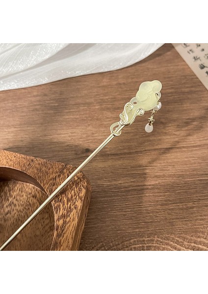 Yeni Çin Antik Tarzı Çiçek Saç Tokası Modern Gelişmiş Saç Tokası Duygusu Kadın Baş Plakası Saç Saç Tokası Hanfu Adım Ahşap Saç Tokası Şapkalar (Yurt Dışından)