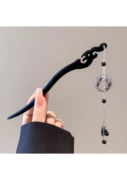 Yeni Çin Antik Tarzı Çiçek Saç Tokası Modern Gelişmiş Saç Tokası Duygusu Kadın Baş Plakası Saç Saç Tokası Hanfu Adım Ahşap Saç Tokası Şapkalar (Yurt Dışından)