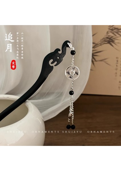 Yeni Çin Antik Tarzı Çiçek Saç Tokası Modern Gelişmiş Saç Tokası Duygusu Kadın Baş Plakası Saç Saç Tokası Hanfu Adım Ahşap Saç Tokası Şapkalar (Yurt Dışından)