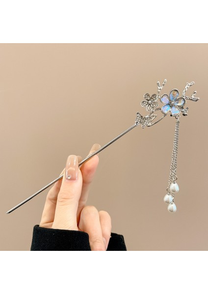 Yeni Çin Antik Tarzı Çiçek Saç Tokası Modern Gelişmiş Saç Tokası Duygusu Kadın Baş Plakası Saç Saç Tokası Hanfu Adım Ahşap Saç Tokası Şapkalar (Yurt Dışından)