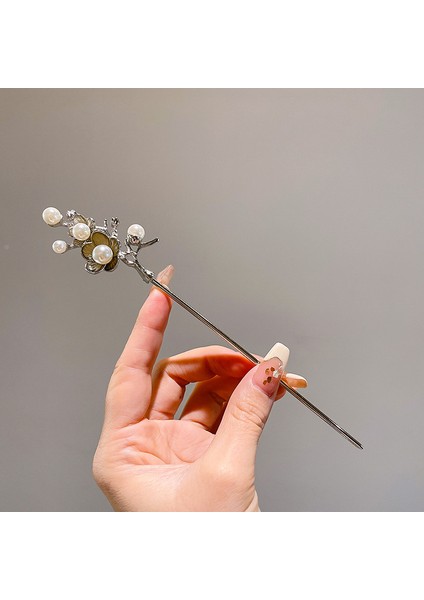 Yeni Çin Antik Tarzı Çiçek Saç Tokası Modern Gelişmiş Saç Tokası Duygusu Kadın Baş Plakası Saç Saç Tokası Hanfu Adım Ahşap Saç Tokası Şapkalar (Yurt Dışından)