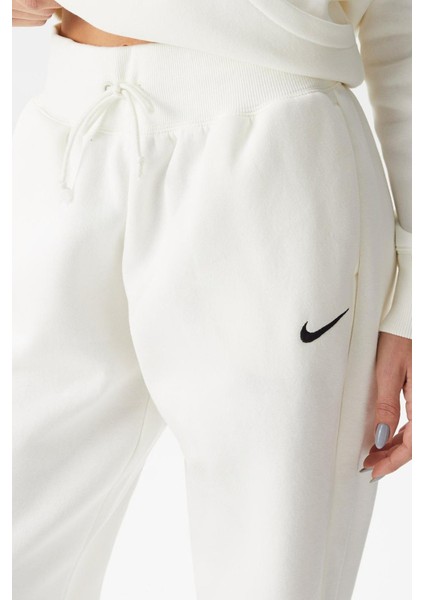 Sportswear Phoenix Fleece High Rise Oversized Şardonlu Büyük Beden Yüksek Bel Kadın Eşofman Altı Açık Krem modelleri