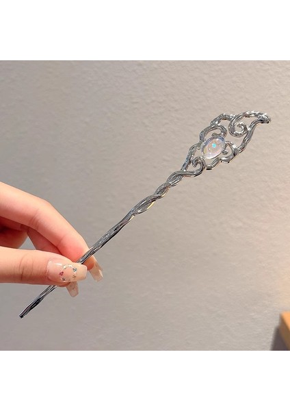 Yeni Çin Antik Tarzı Çiçek Saç Tokası Modern Gelişmiş Saç Tokası Duygusu Kadın Baş Plakası Saç Saç Tokası Hanfu Adım Ahşap Saç Tokası Şapkalar (Yurt Dışından)